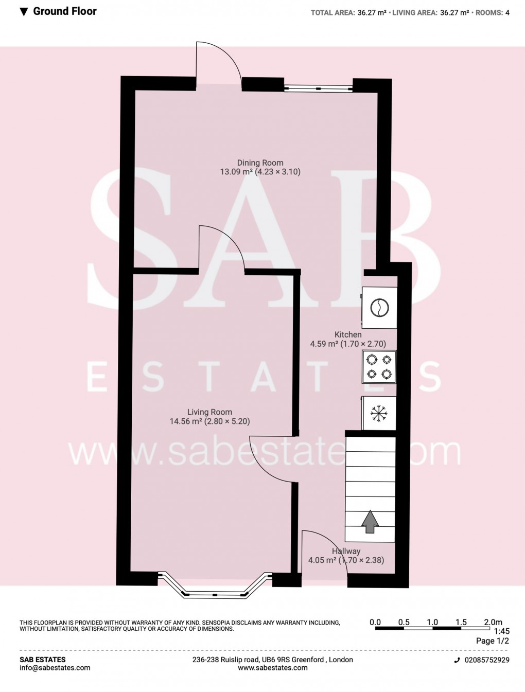 Floorplan for Rutland Road, Southall, UB1