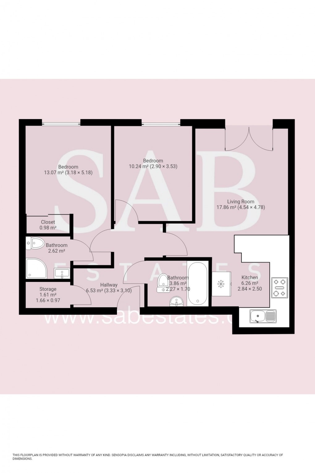 Floorplan for Waxlow Way, Caldon House Waxlow Way, UB5