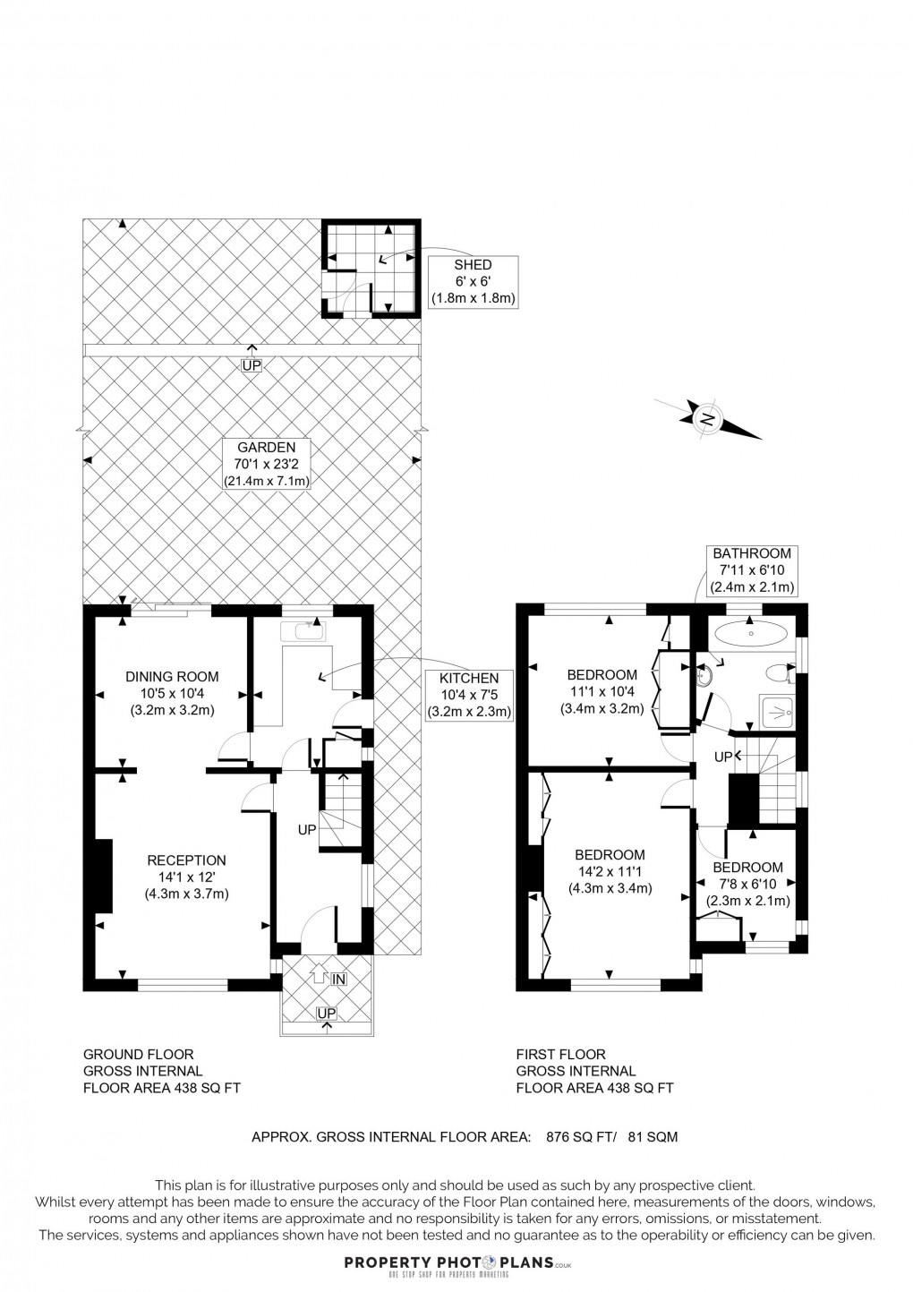 Floorplan for Chinnor Crescent, Greenford, UB6