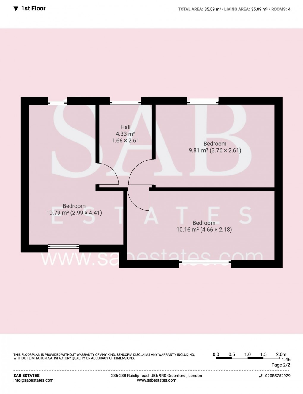 Floorplan for Allendale Avenue, Southall, UB1