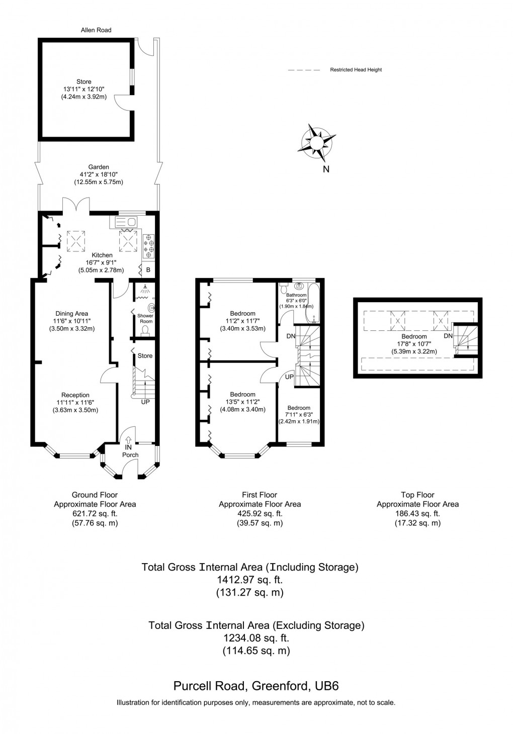 Floorplan for Purcell Road, Greenford, UB6