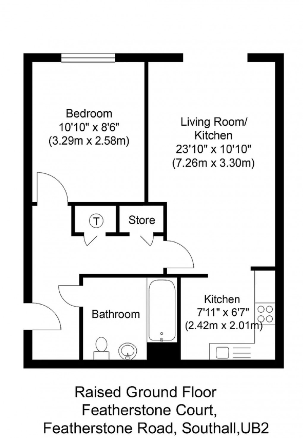 Floorplan for Featherstone Road, Southall, UB2